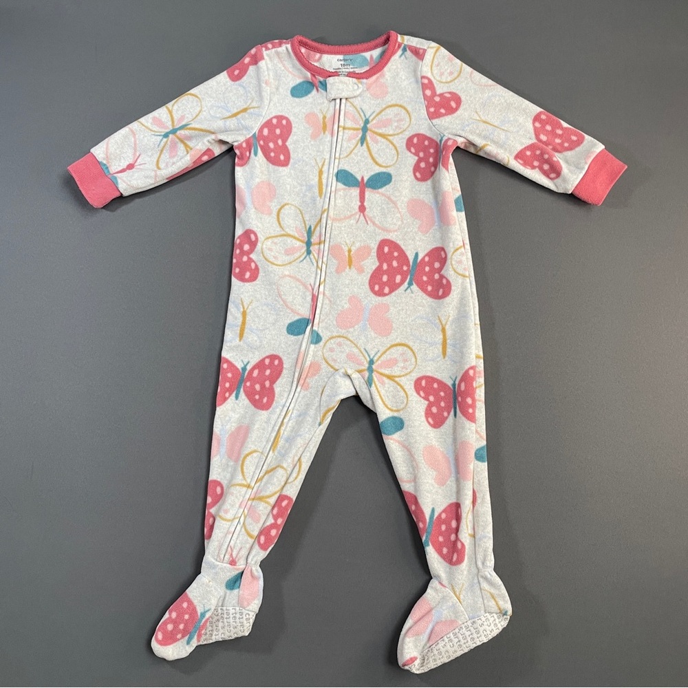Carter's Pink and Yellow Butterfly Footie